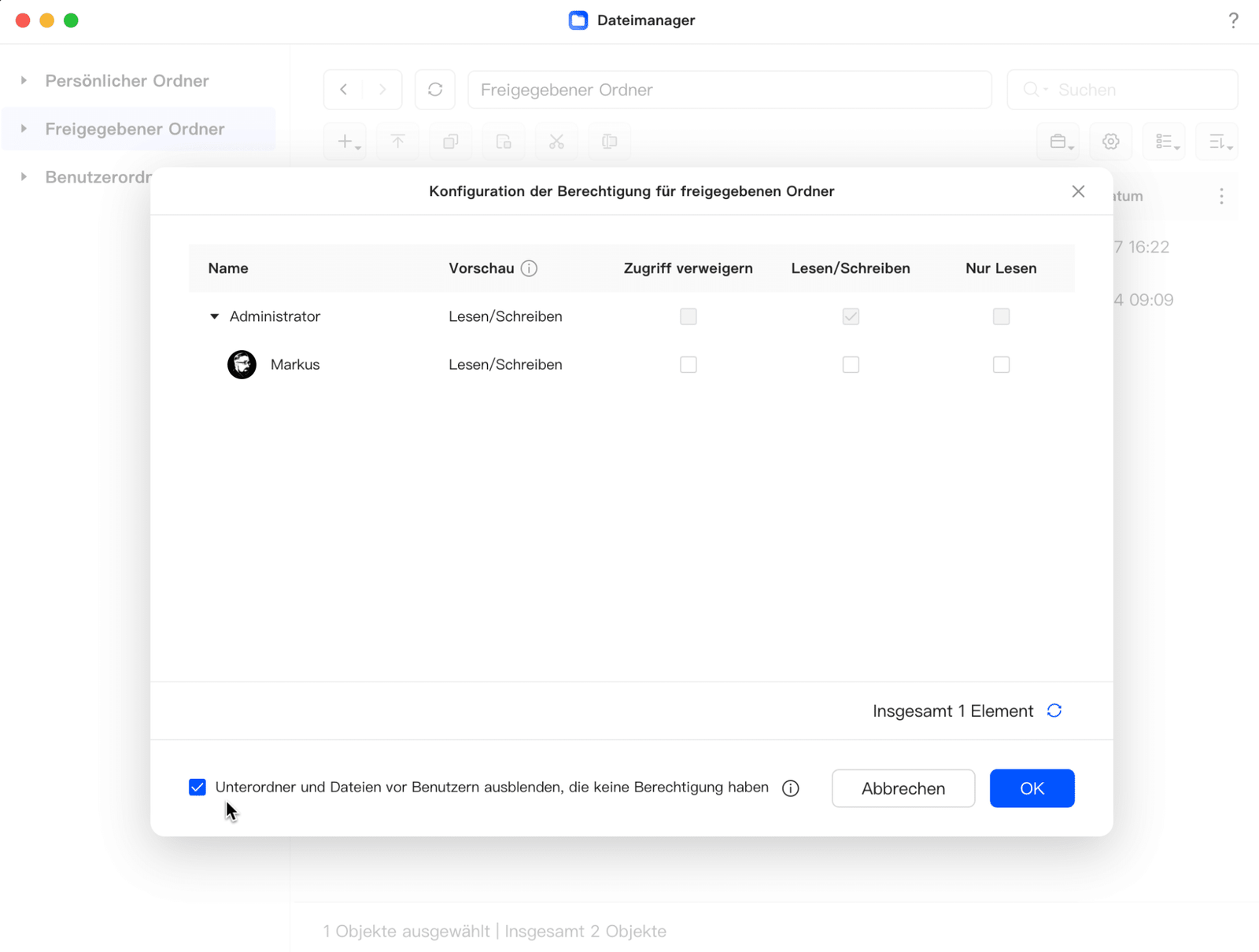 Effiziente Datenspeicherung mit der UGreen NAS DXP4800Plus 28 Ugreen NAS - Freigabeberechtigungen vergeben