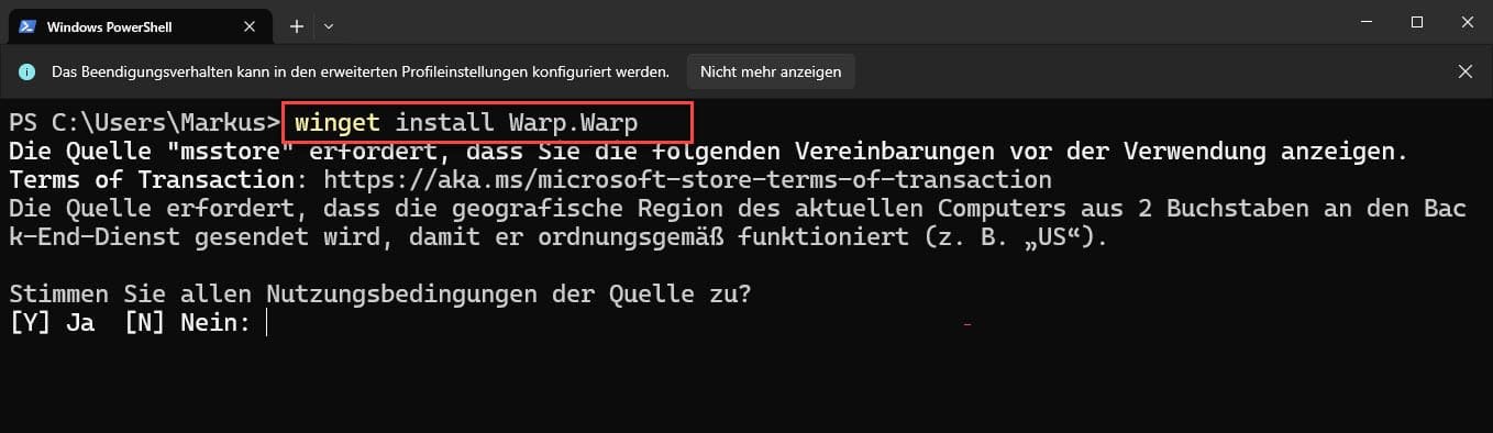 Warp Terminal in Windows: Installation und Nutzung des KI-Agenten 13 Warp Terminal - Installation