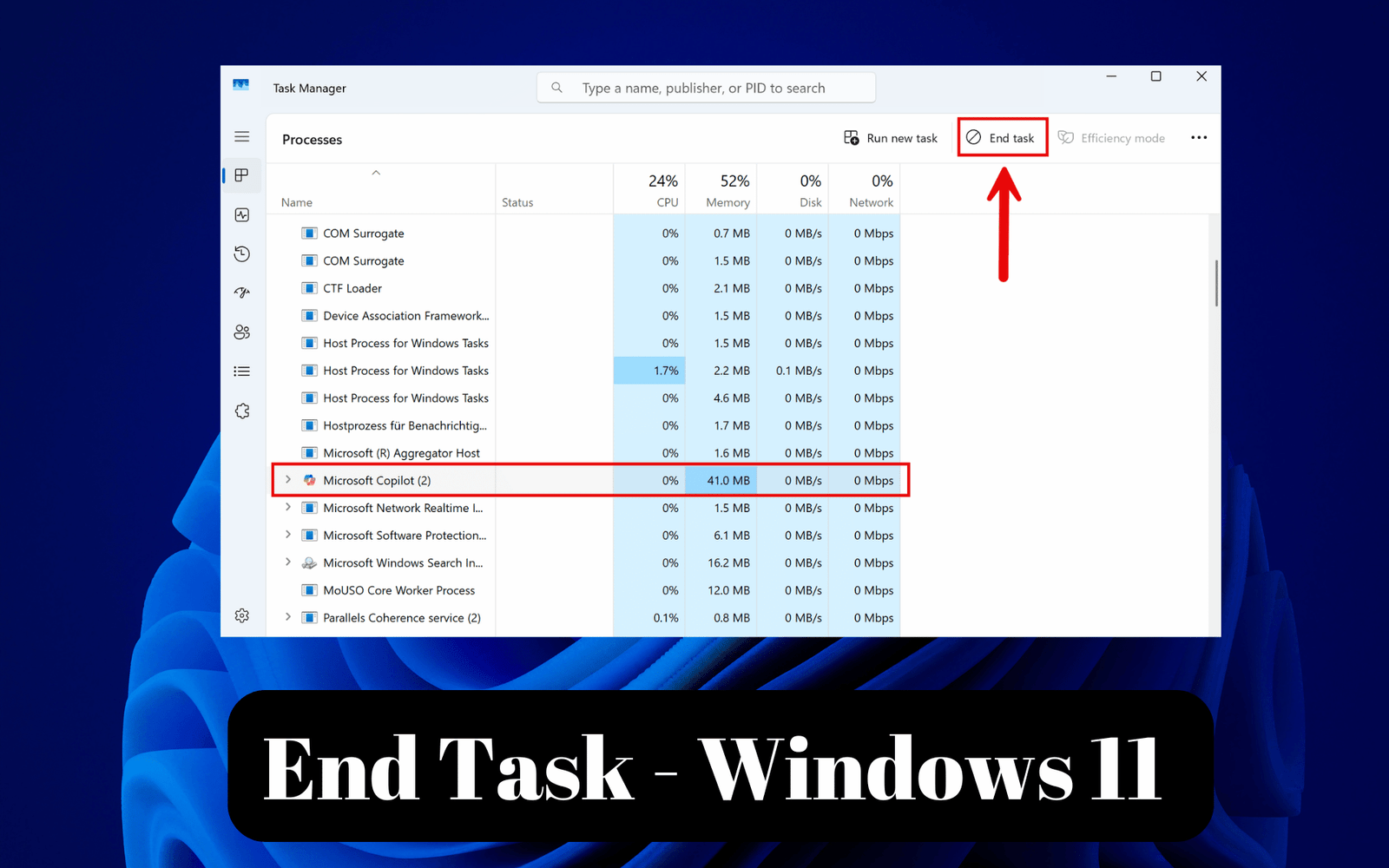 End Task in Windows 11
