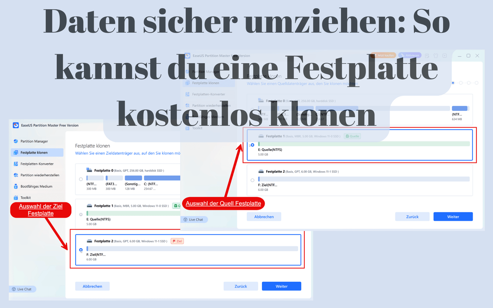 Festplatte kostenlos klonen
