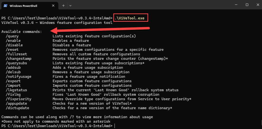 ViVeTool: Windows-Funktionen gezielt aktivieren und steuern 14 ViveTool - Alle Parameter anzeigen