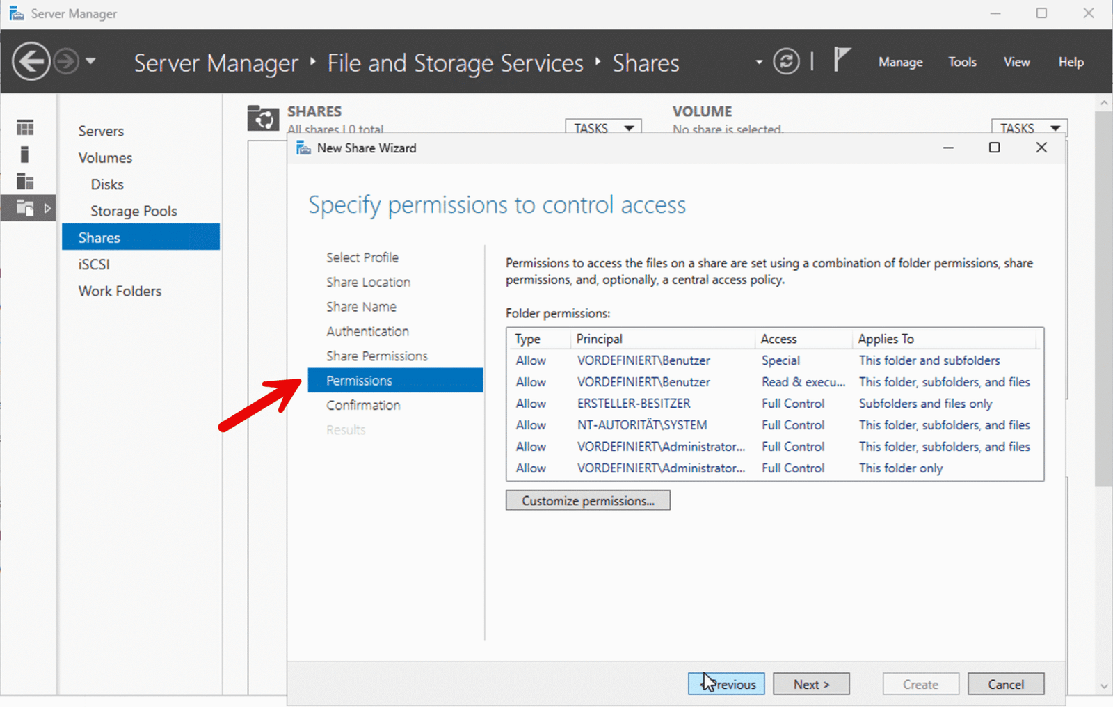 NFS Windows Server einrichten – Anleitung für Windows Server 2025 18 NFS Windows Server - NTFS Persmissions