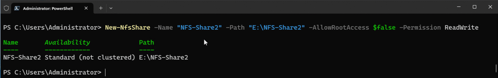 NFS Windows Server einrichten – Anleitung für Windows Server 2025 19 NFS Share mit der PowerShell erstellen