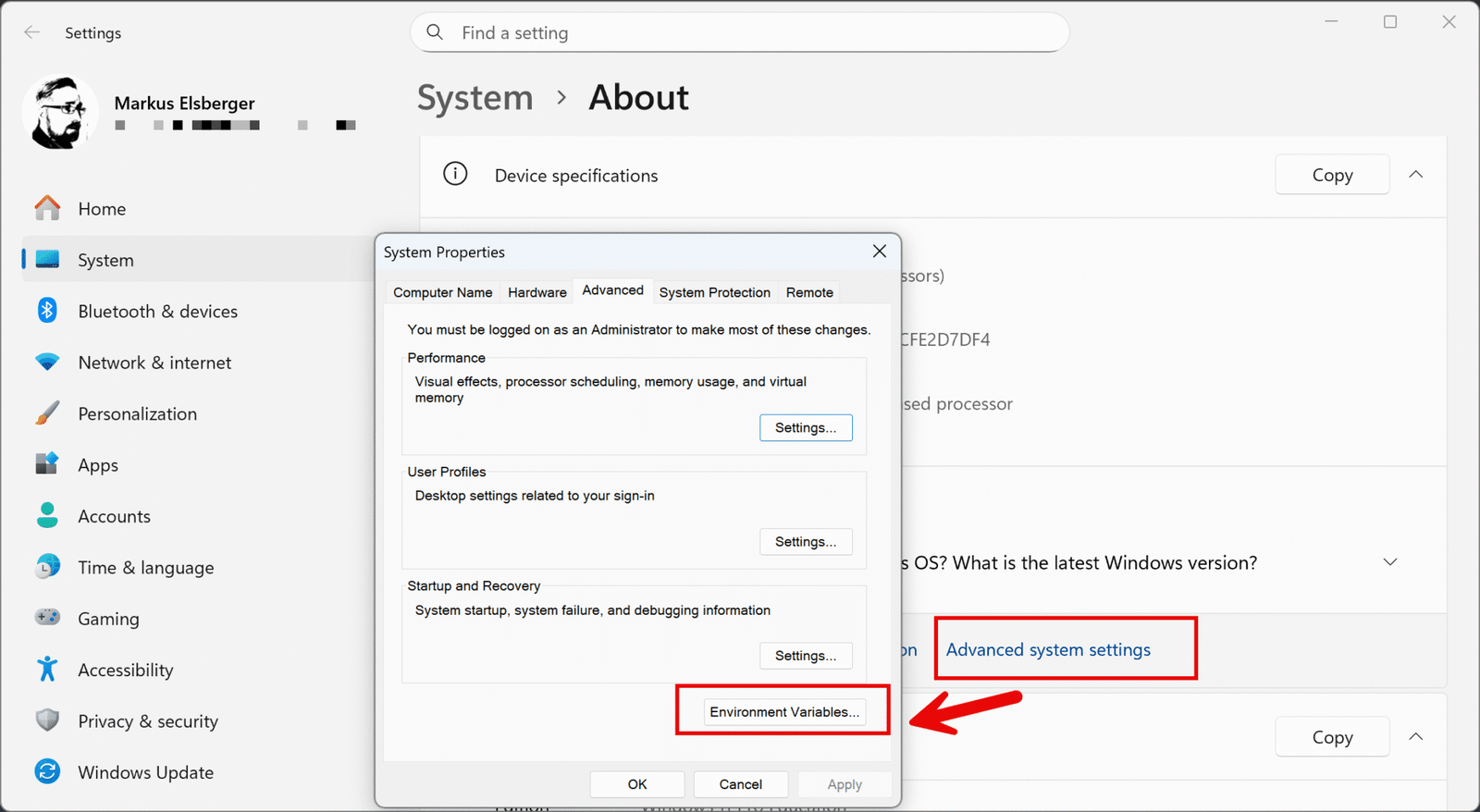 PowerShell: So setzt du Umgebungsvariablen richtig 13 Windows 11 Umgebungsvariablen in der GUI