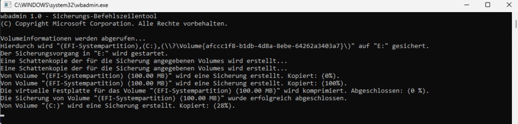 Festplatte klonen vor dem Windows 11 Upgrade - so sicherst du dein System richtig 4 Festplatte klonen mit dem Bordmittel wbadmin