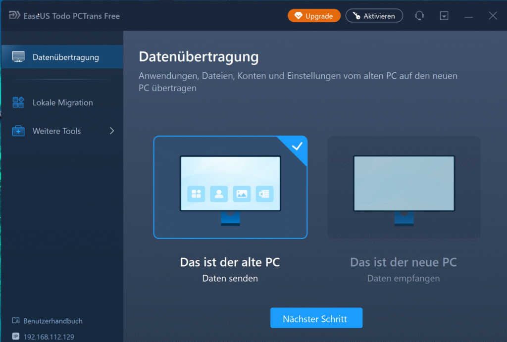 EaseUS Todo PCTrans Free – Einfache Daten- und Programmübertragung für den Umstieg nach dem Windows 10-Supportende 4 EaseUS Todo PCTrans Free - Datenübertragung enrichten
